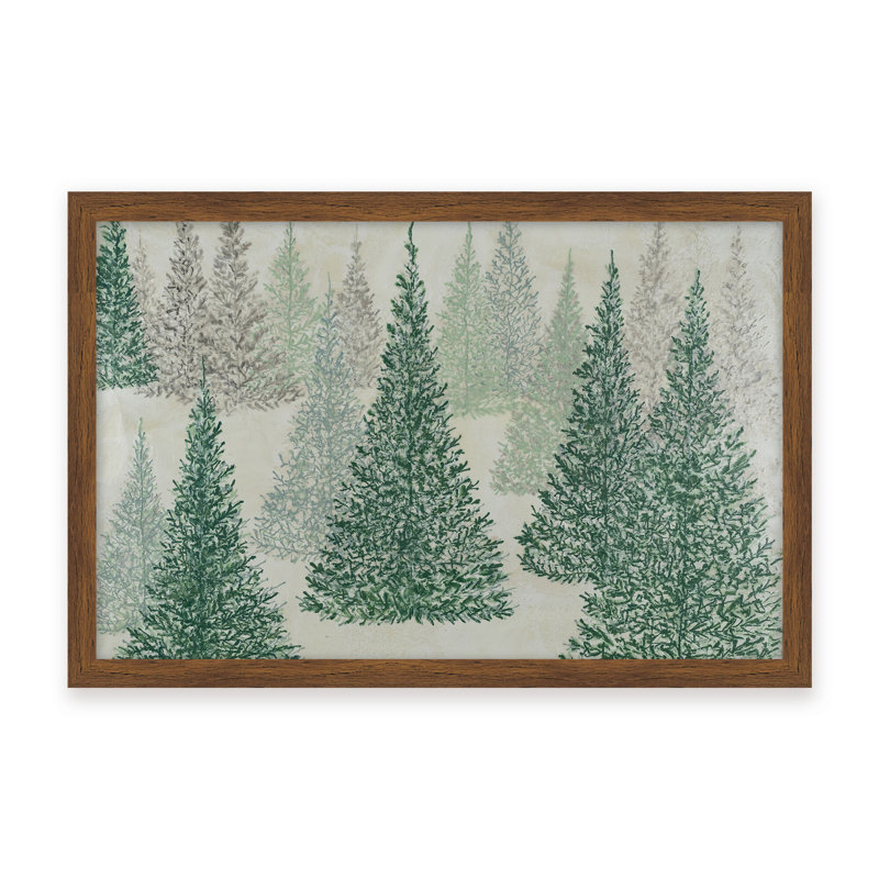 Nature Inspired "Ethereal Pines" Canvas Wall Art By Karen Biery, 12" H x 16" W x 1.125" D, Black, Framed Print