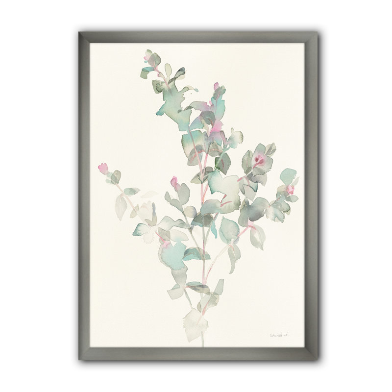 « eucalyptus leaves ii »-image sur toile, H 20 po x l 12 po x P 1po, Cadre argenté