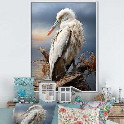 «Orava Grey Pelican Tranquil Waters Pelican», reproduction sur toile
