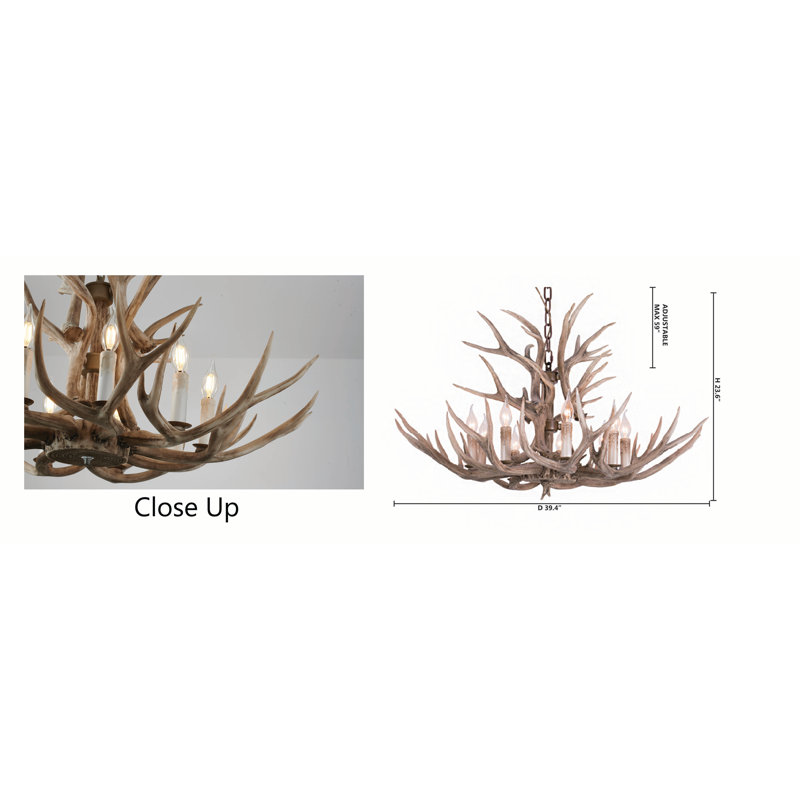 Whittingham Eclectic 9 Light 2 Tier Antler Chandelier