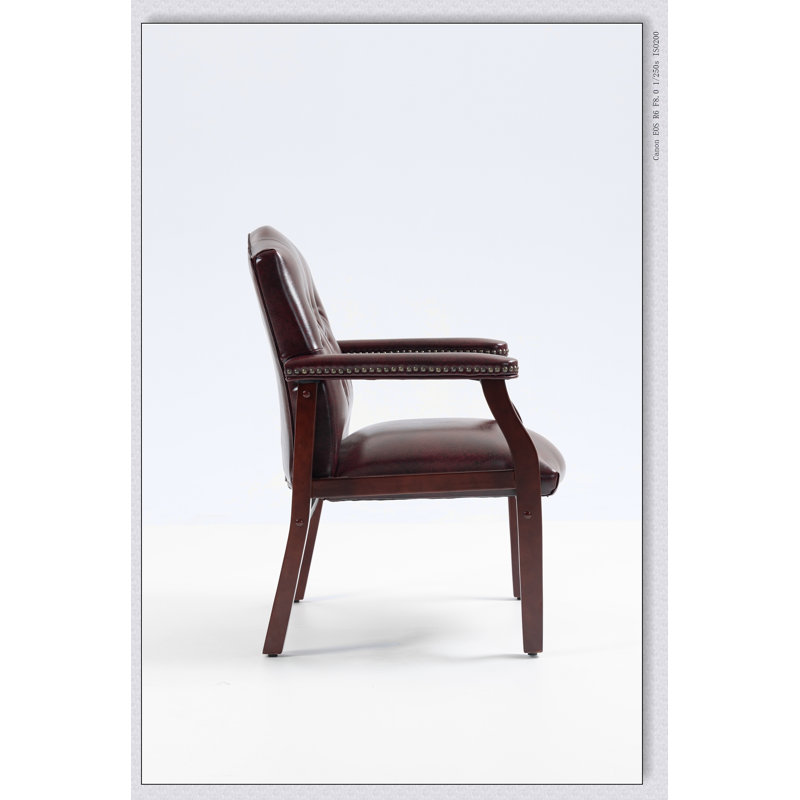 Chaises d'accueil en cuir avec siège et accoudoirs rembourrés, dossier mi-haut ergonomique pour un confort optimal au bureau et en salle d'attente