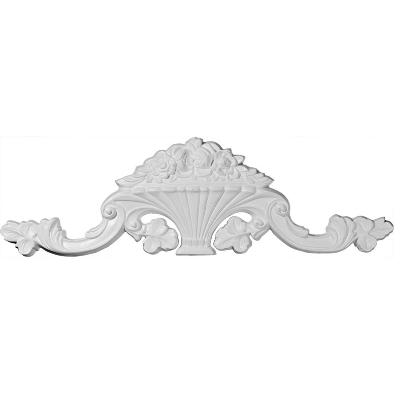 Primed White Urethane Flower Basket Scroll Onlay