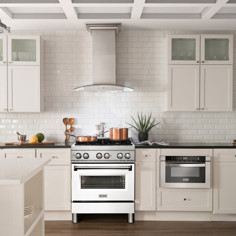 ZLINE 30" Legacy Dual Fuel Range, White Matte Stainless Steel