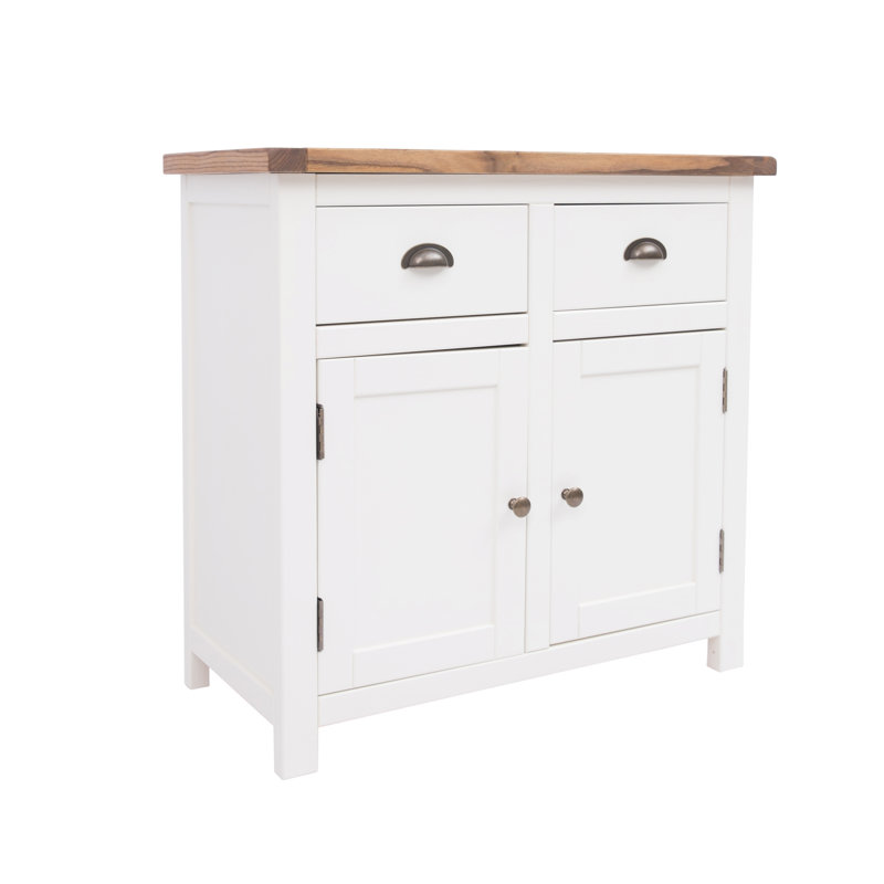 Hicksley 84cm Sideboard, Off White/Natural