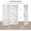 Folding Room Divider 5.5' 4 Panel Room Divider Folding Privacy Screen Panels, White