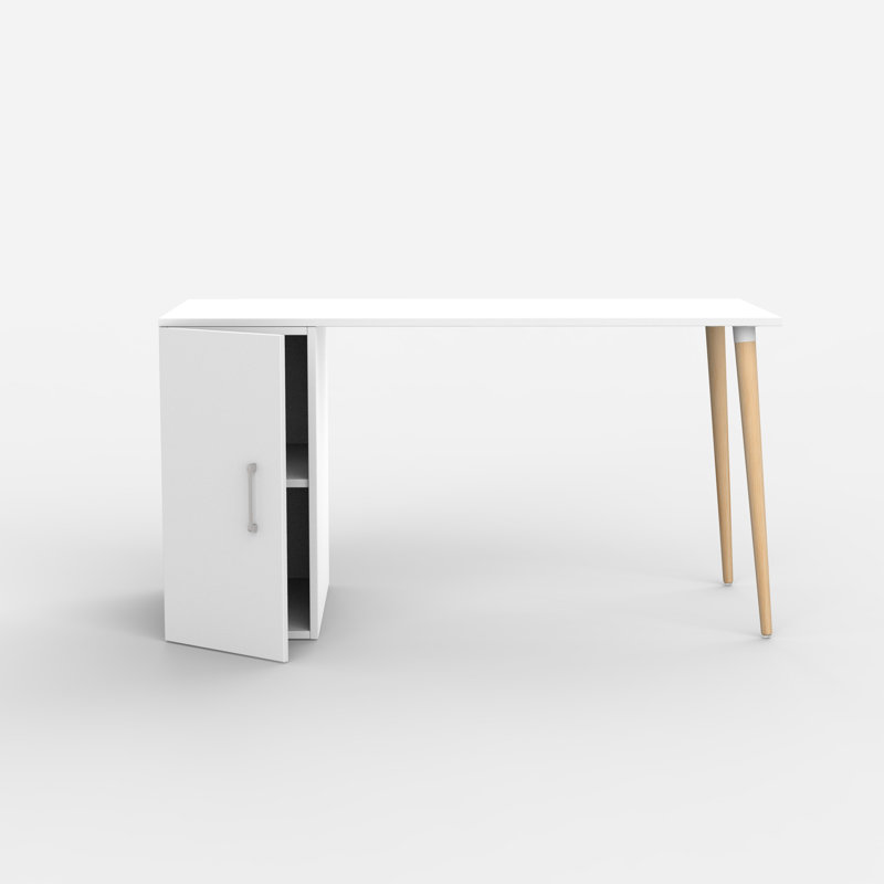 Gilman Solid Wood Base Writing Desk, White, 74cm H x 120cm W x 60cm D