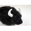 Repose-pieds avec rangement Harry The Buffalo Cow - Repose-pieds noir en fausse fourrure avec rangement caché