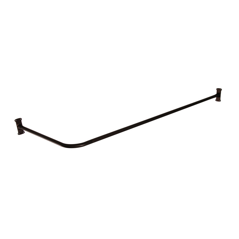 Tringle à rideau de douche fixe angulaire en L, Bronze huilé, H 3 po x l 60 po x P 30 po