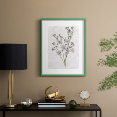 Decoupage Floral II, reproduction encadrée - bois massif