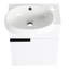 Meuble-lavabo de 16 po avec lavabo en céramique, fermeture en douceur, fixation murale pour petite salle de bain de 16 po, portes fermées, structure