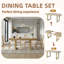 Ensemble de salle à manger extensible de style campagnard - table rustique de 60 à 78 po et 4 chaises rembourrées-686759083-686759085