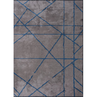 Rapture Gray/Blue Geometric Luxury Area Rug
