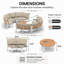 Ensemble de conversation de patio en aluminium demi-lune pour 3 personnes avec coussins et table basse-669800944-672642505