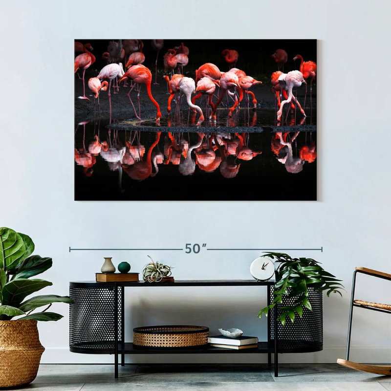 Flamingo Reflections, 32" H x 48" W