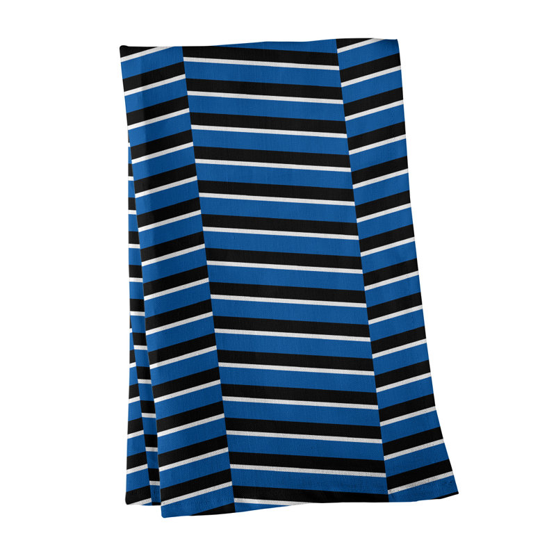 Torchon à rayures fracturées, Bleu/noir, Croisé en coton