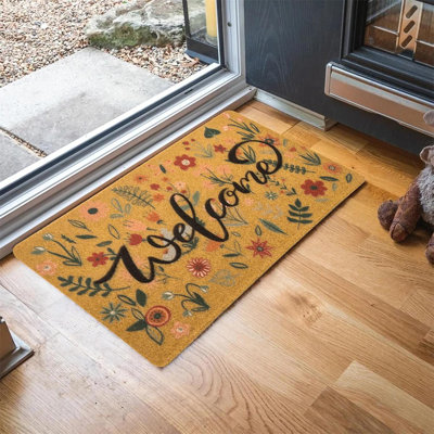 Paillasson floral - porte d'entrée - décoration florale printanière