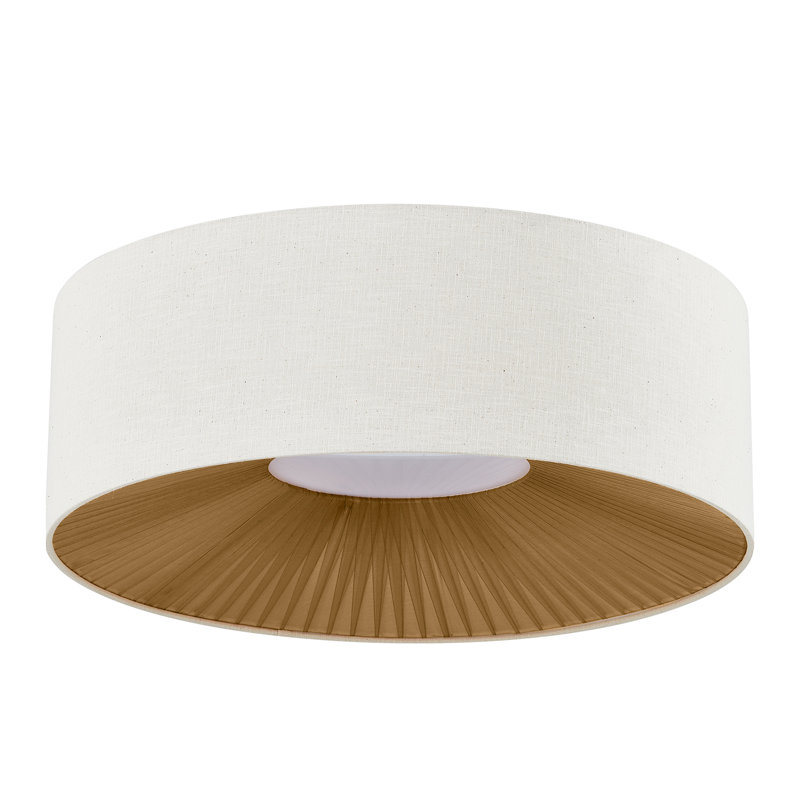 Textile - Abat-jour cylindrique encastré en tissu Warren Drum - L 30 po x l 30 po x H 10,75 po