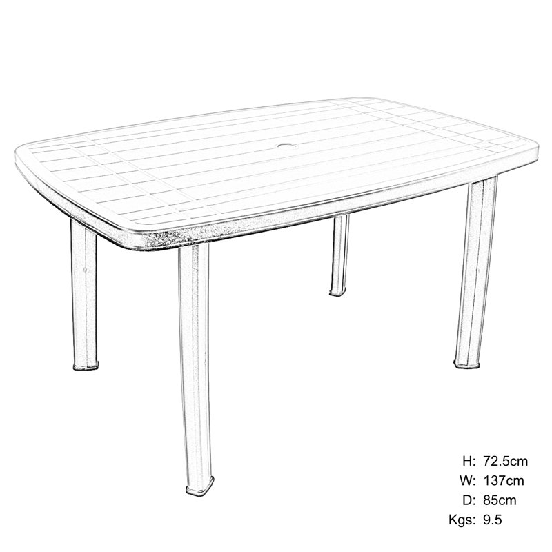 Rimini Rectangular Garden Table, Anthracite