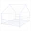 Lit plateforme double en métal blanc doux, style contemporain pour le sommeil de la chambre d'enfant et les jeux quotidiens