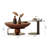 Assanti Mid-Century Modern Coffee Table Sets Round Walnut Wood Finish Nesting Coffee Table 2 Piece-437796183