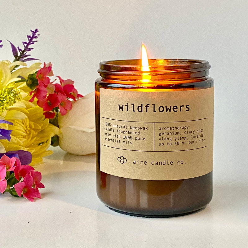 Bougie à la cire d'abeille Wildflowers