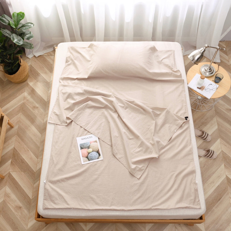 Travelux 100% Cotton Sheet Set, Khaki, Queen Sheet Set