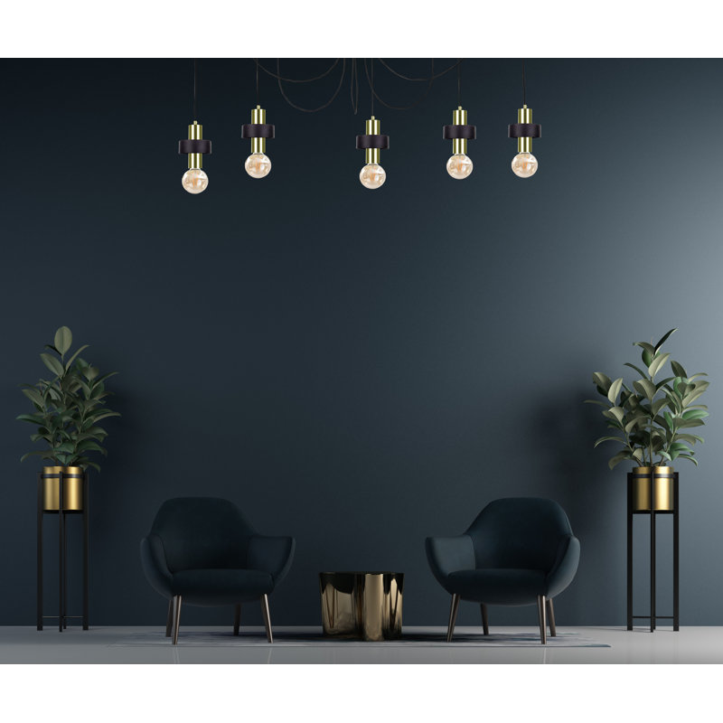Bernda 5 - Light Cluster Pendant, Black/Gold