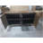 63-inch Walnut Wood Edge Table Sideboard with Storage, Grated Striped 4-Door Sideboard, Multi-functional Decorative Cabinet, Suitable for Dining Room, Living Room, Entrance, Kitchen
