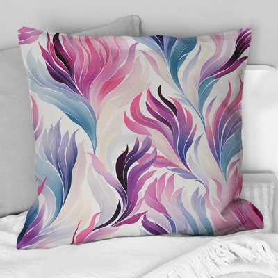 Coussin décoratif imprimé floral Ikat
