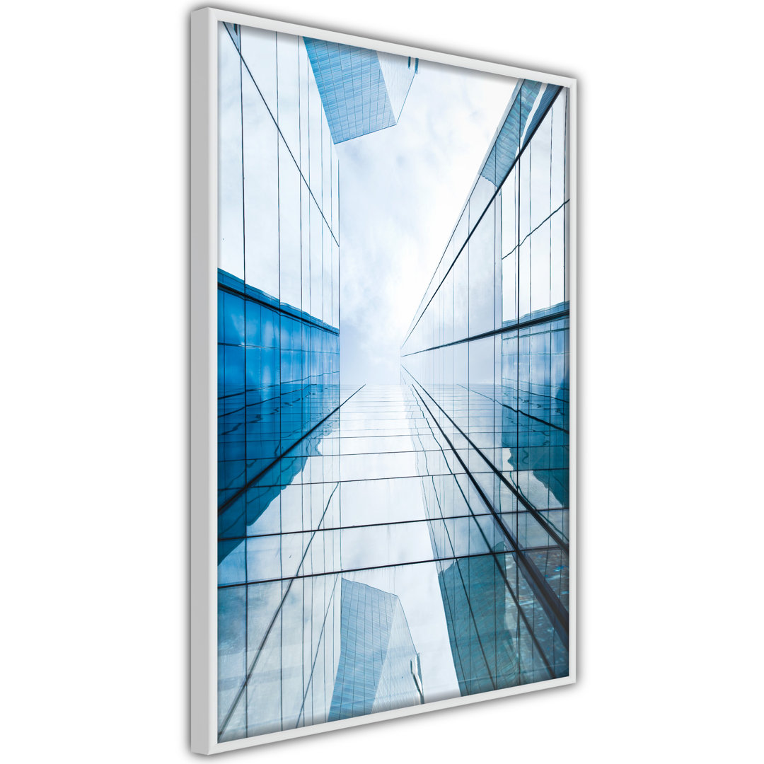 Gerahmtes Poster Steel And Glass (Blue)