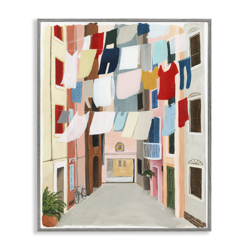 «Colorful Laundry Day», reproduction, Estampe numérique Farmhouse, H 14 po x l 11 po