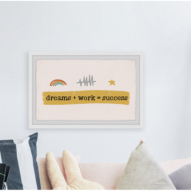 «Dreams Work And Success», reproduction encadrée, H 16 po x l 24 po x 1,5 po