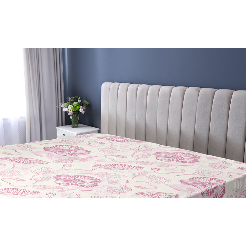 Drap-housse Ambesonne Garden Scene Neutre Boho Poppy, Twin Fitted Sheet