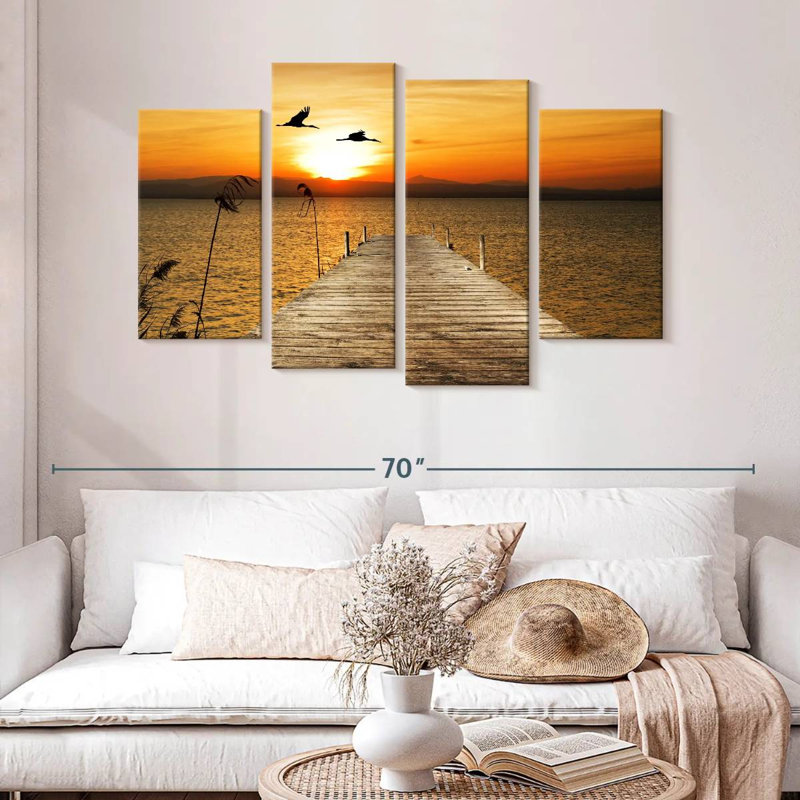 Alvord Beach Dock Sunset, 32'' H x 52'' W