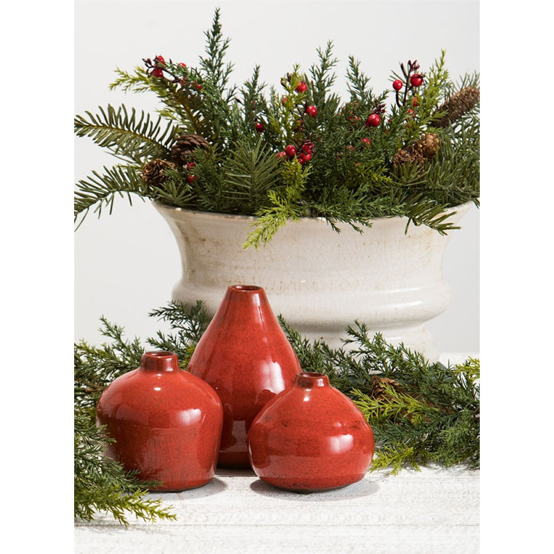 Ceramic Table Vase, Red