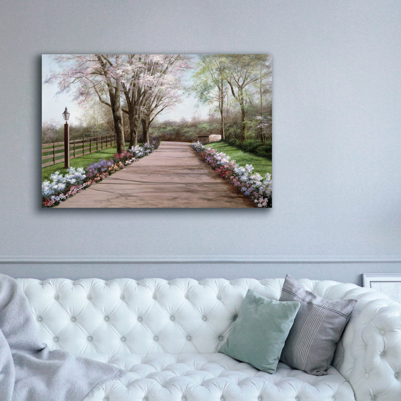 «Country Lane» par Diane Romanello, art mural sur toile, H 40 po x l 60 po x P 1,5 po