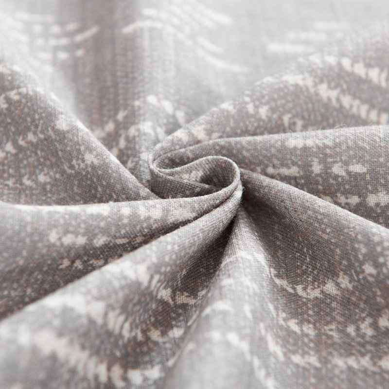 Amadas Linen Semi-Sheer Rod Pocket Curtain Pair, 52" W x 84" L, White/Gray