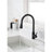 Kitchen Faucet With Pull Out Spray In Matte Black Stainless Steel, 360 Rotating Nozzle For Precise Water Flow And Temperature Control Steel Faucet, Nozzle, Single Handle Optimal Usage Management