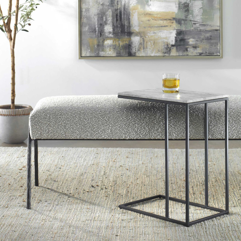 Clinton Marble End Table, Black