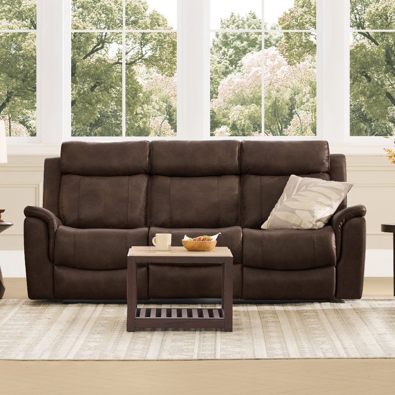 86.6'' Wide Power  Reclining Sofa with USB Ports, Espresso