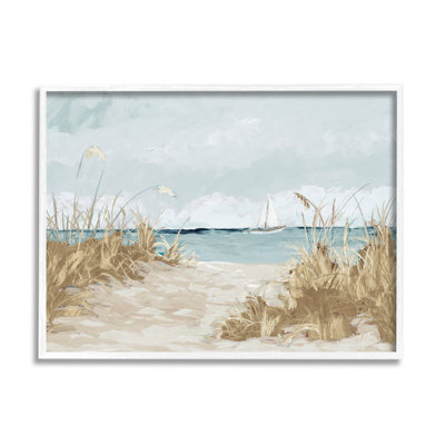 Stupell Industries Floater Frame Painting Print On Wood In Blue;brown