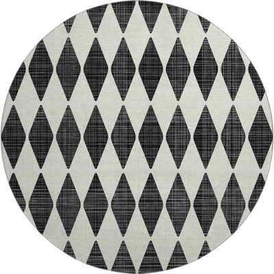 Premium Machine Washable Cerrito AMF578 Black Rug