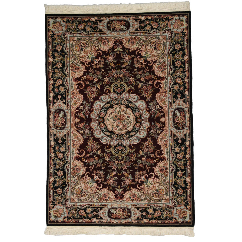 Canvello Hand Made Formal Medallion Sino Tabriz Rug - 4'1'' X 5'11''