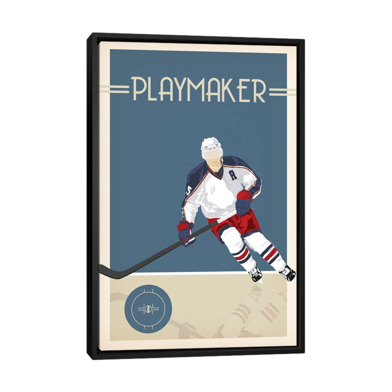 « playmaker », impression sur toile, H 26 po x l 18 po x P 1,5 po, Toile avec cadre noir, Pas de tapis
