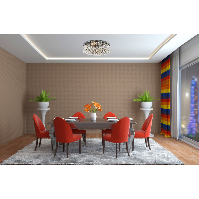 Mekhi Flush Mount, Black, 5.5" H x 12" W x 12" D, 4 Lights