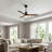  52-inch Modern Ceiling Fan with Light, 3 Solid Wood Blades, DC Motor, 6 Speeds, Downrod Mount for Bedroom, Living Room-530059208-530059217