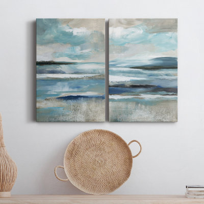 «Distant Drama I», ensemble de 2 peintures sur toiles