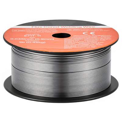 Flux Core MIG Welding Wire, E71T-11 0.035-inch 1 LBS, Gasless Mild Steel Welding Wire with Low Spatter for All Position Arc Welding, Self-Shielded for Outdoor Use (Pack of 3 Rolls)