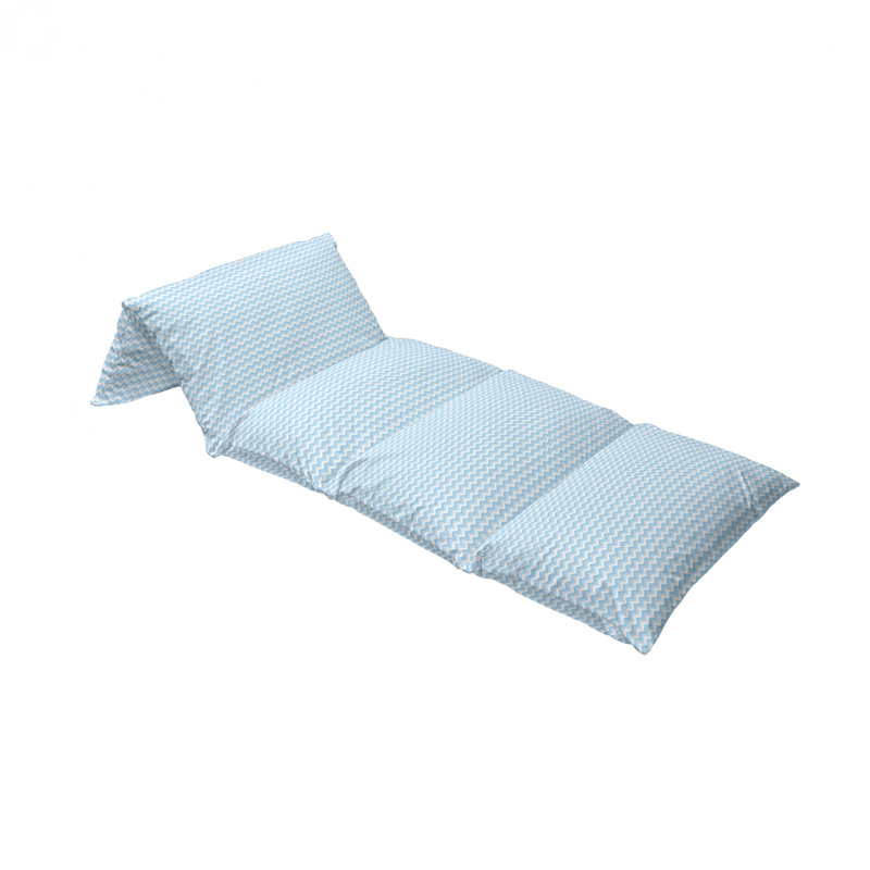Housse de coussin d'extérieur Zigzag Antique Illustration, H 2 po x l 36 po x P 88 po, Bleu bébé / bleu pâle / blanc