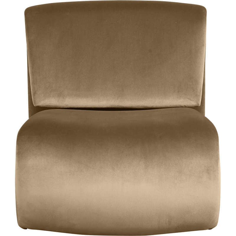 Koco Velvet Accent Chair, Beige Velvet